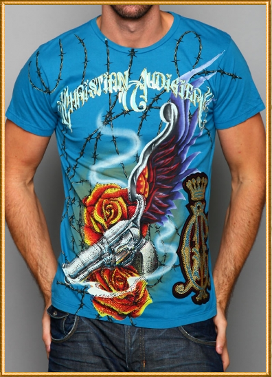 Hollywood stars Tattoo and Christian Audigier collab shirts