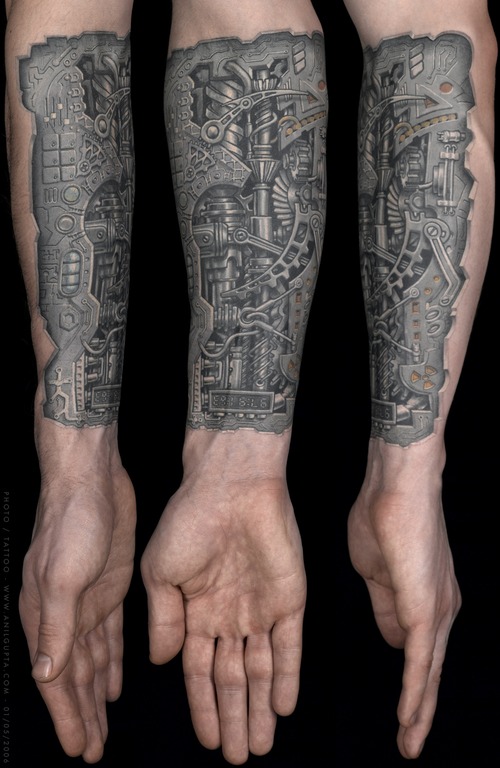 bio mechanical tattoosrealistic tattoos