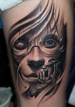Skull Tattoo On Face